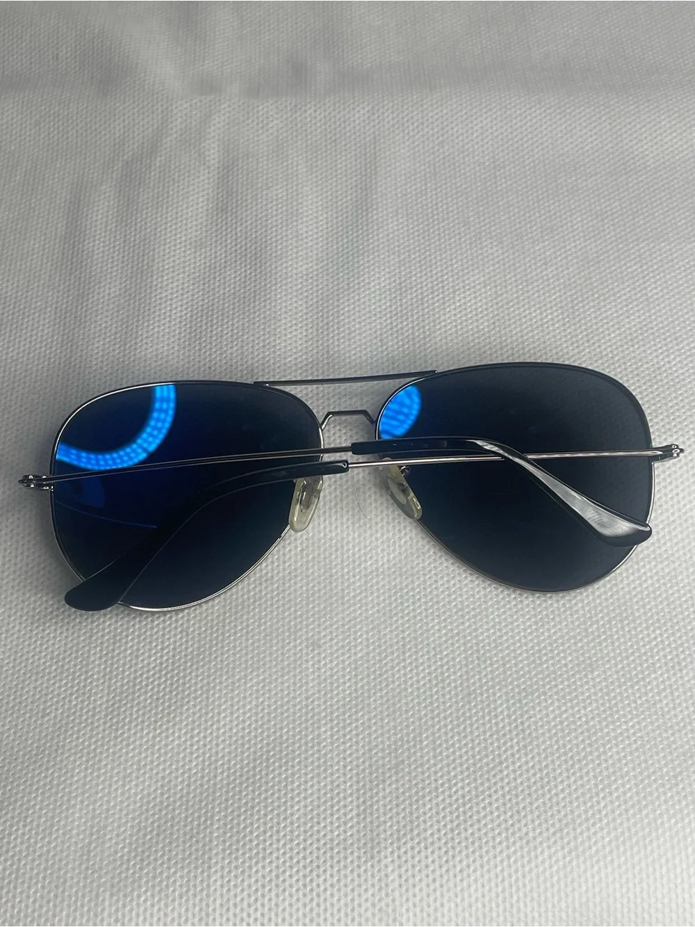 Shady Rays Classic Aviator Polarized Sunglasses Silver Metal Deep Blue Lenses